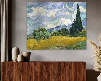 Vlakte bij Auvers schilderij van Vincent van Gogh - verkrijgbaar als